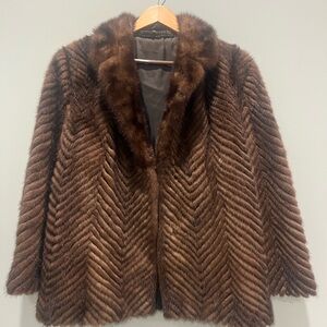 Vintage Mink Chevron Coat